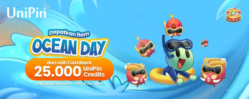 [Hari Laut] Kumpulkan Item Ocean Day di TuyulMantul bersama UniPin -  Dapatkan Cashback 25.000 UniPin Credits Setiap Hari